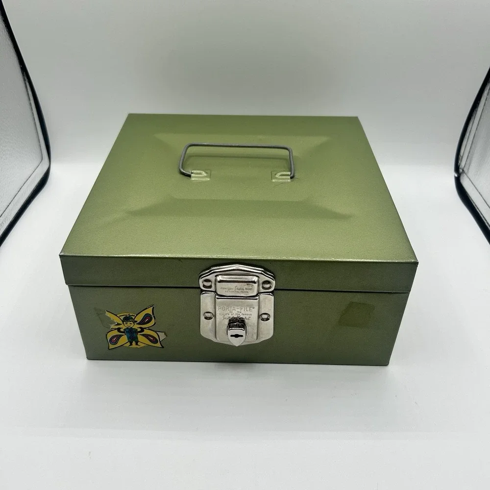 Vintage Vintage Hamilton Skotch Green Metal Storage Box - File Box - Cash Box